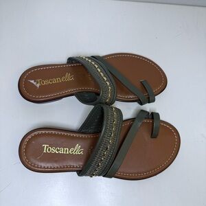 Toscanella made in Italy brown slip on sandals